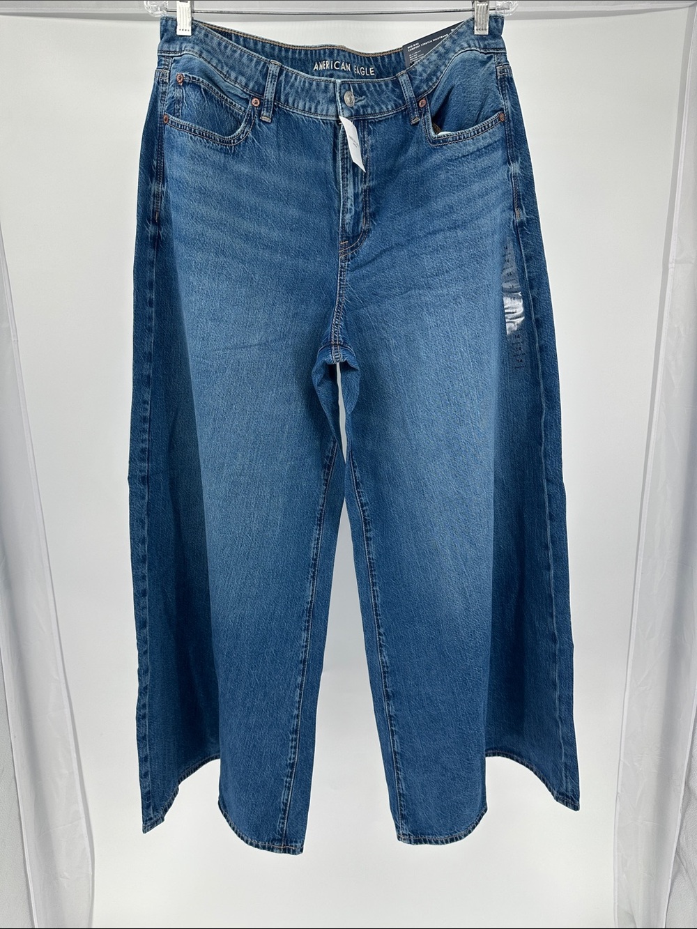 American Eagle Outfitters Two-Tone Blue Wide Leg Jeans